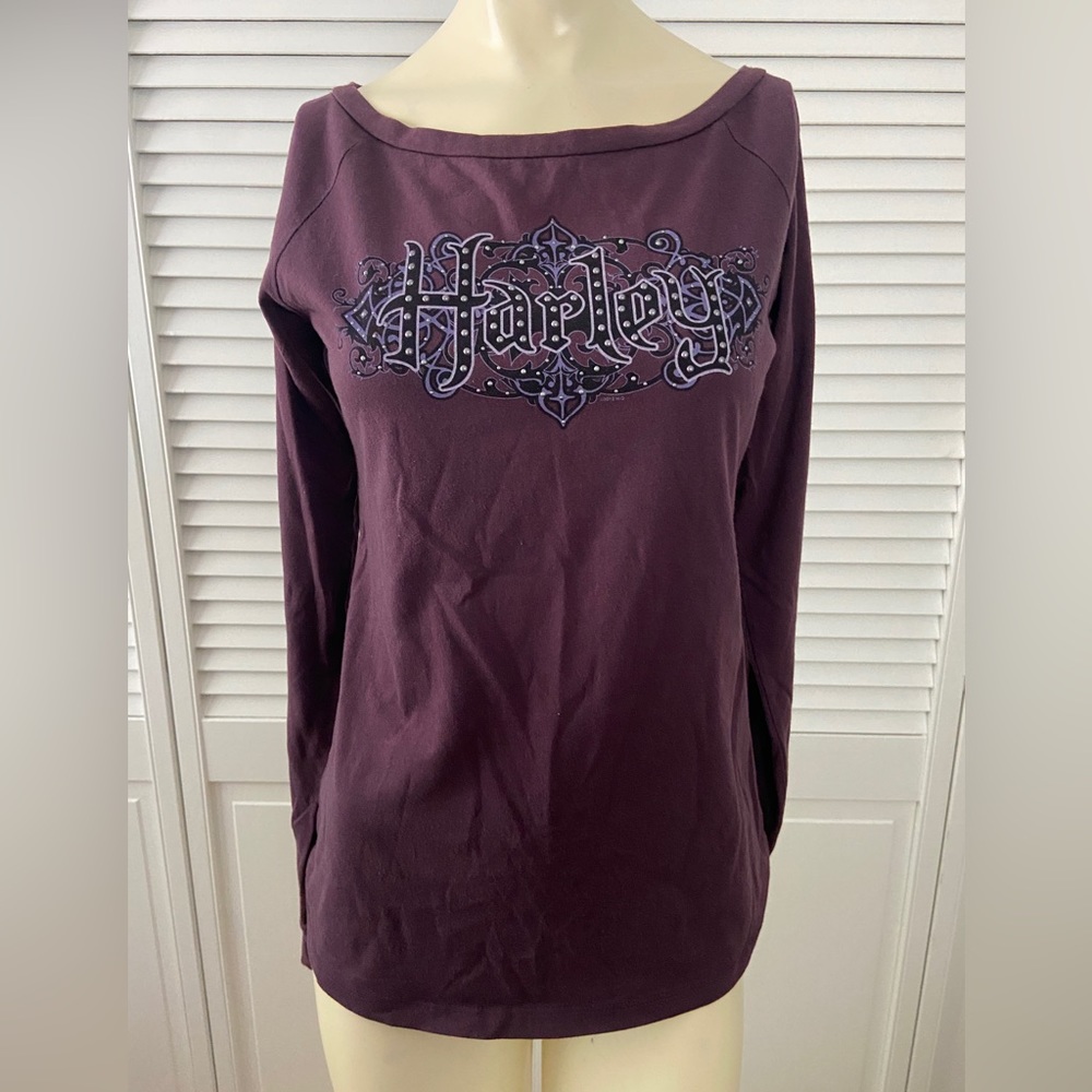 Harley Davison burgundy T-shirt L